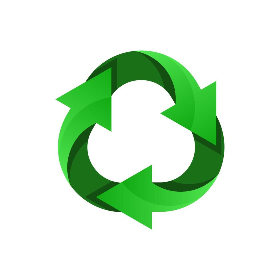 logotipo de reciclagem verde. ícone de reciclagem. vetor ecológico reciclado. reciclar o símbolo de ecologia de setas. seta de ciclo reciclado. símbolo ambiental. v