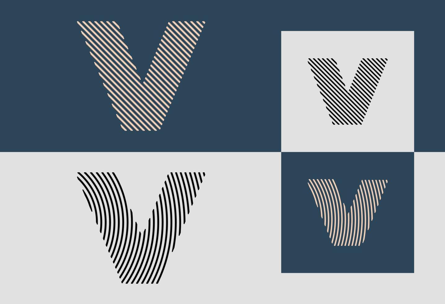 letras de linha inicial criativas v pacote de designs de logotipo. vetor
