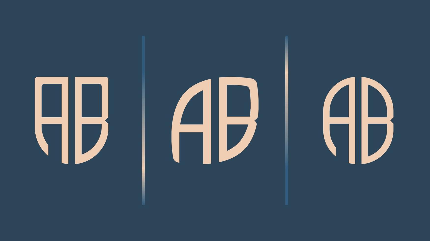 letras iniciais criativas ab pacote de designs de logotipo. vetor
