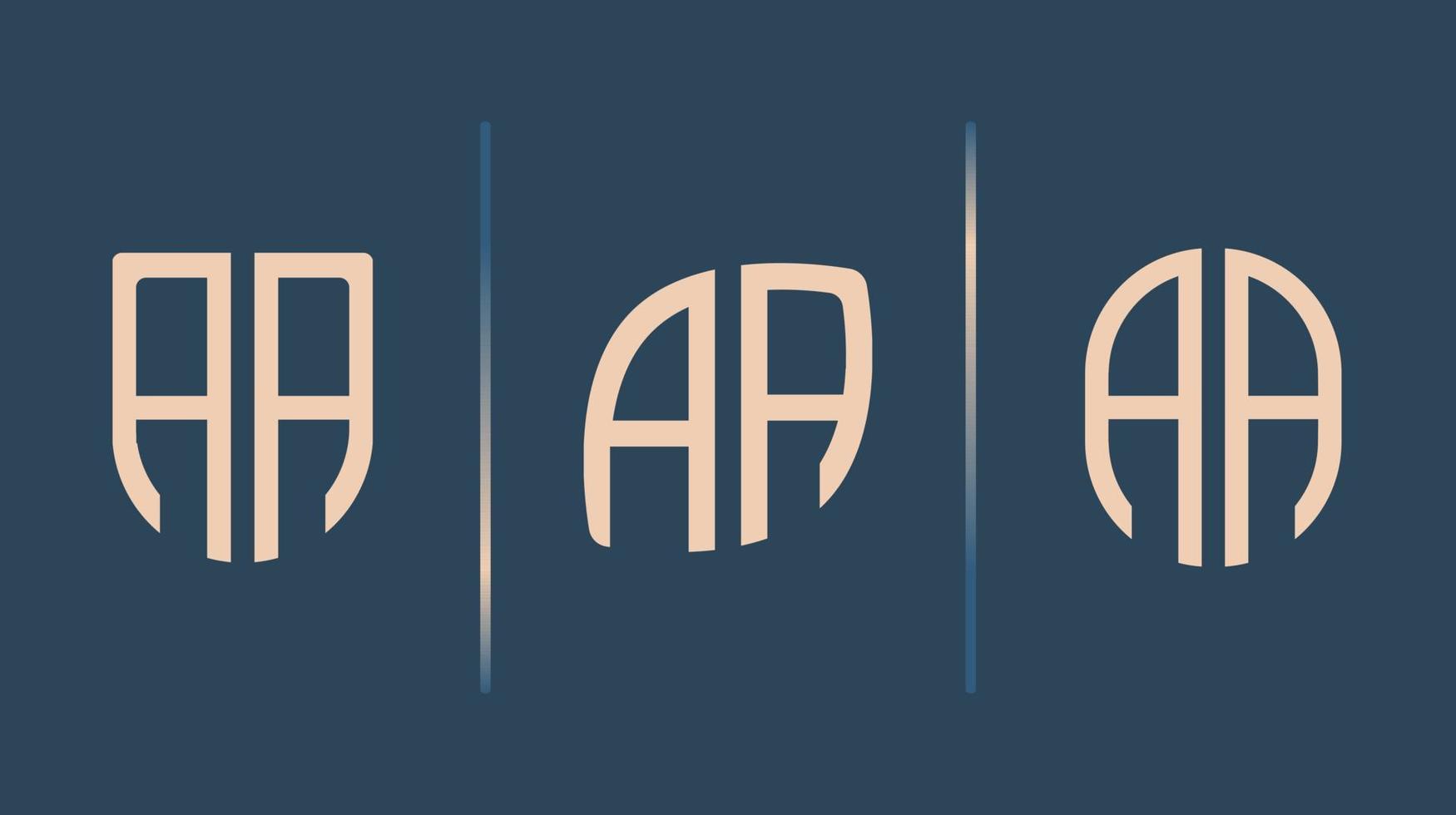 letras iniciais criativas aa pacote de designs de logotipo. vetor