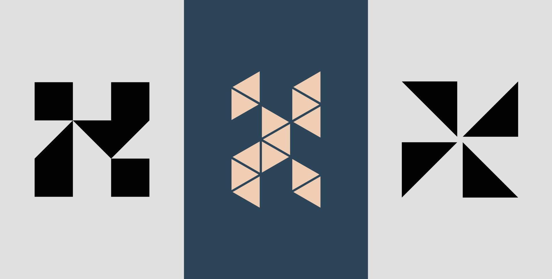 pacote de designs de logotipo x monograma quadrado inicial. vetor