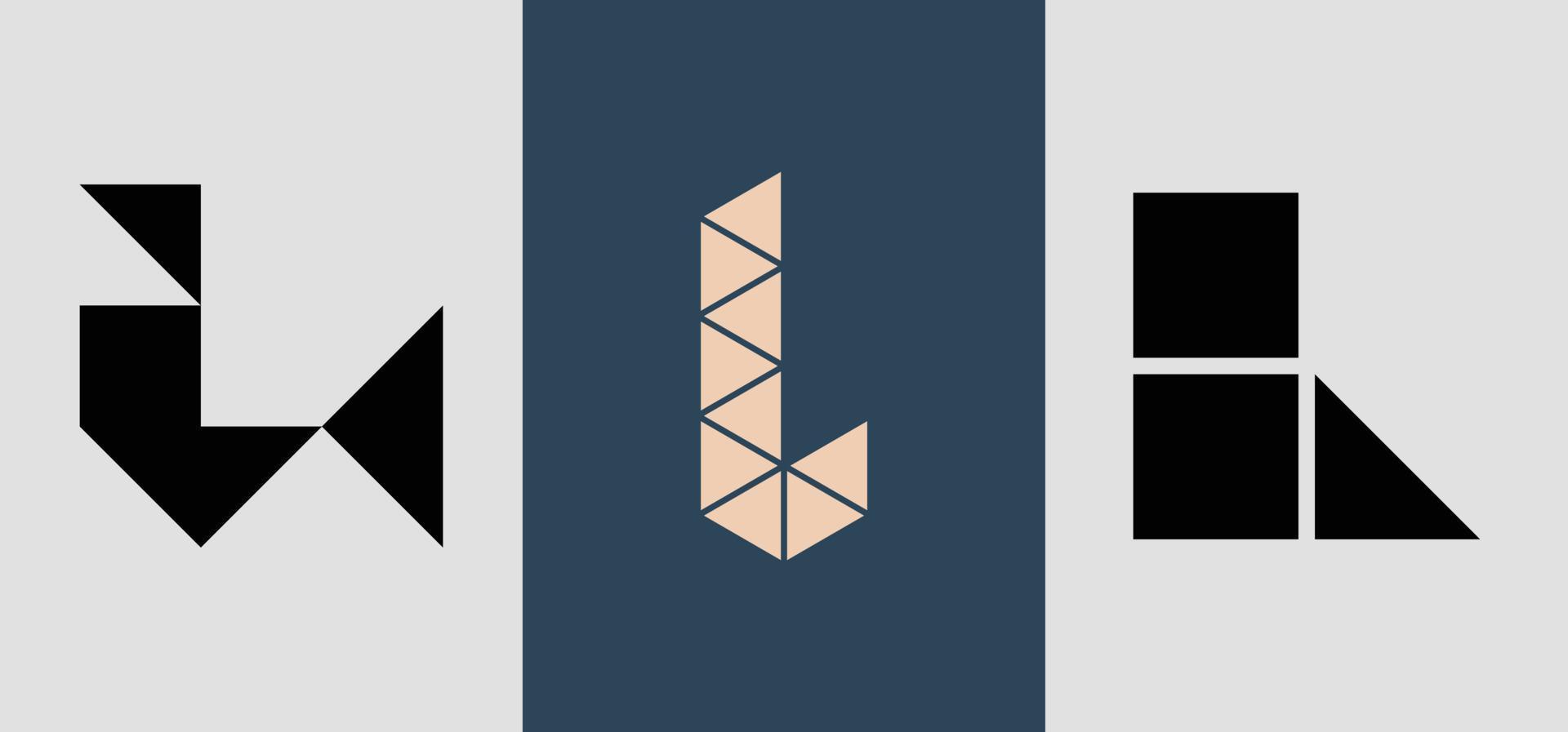 monograma quadrado inicial l pacote de designs de logotipo. vetor