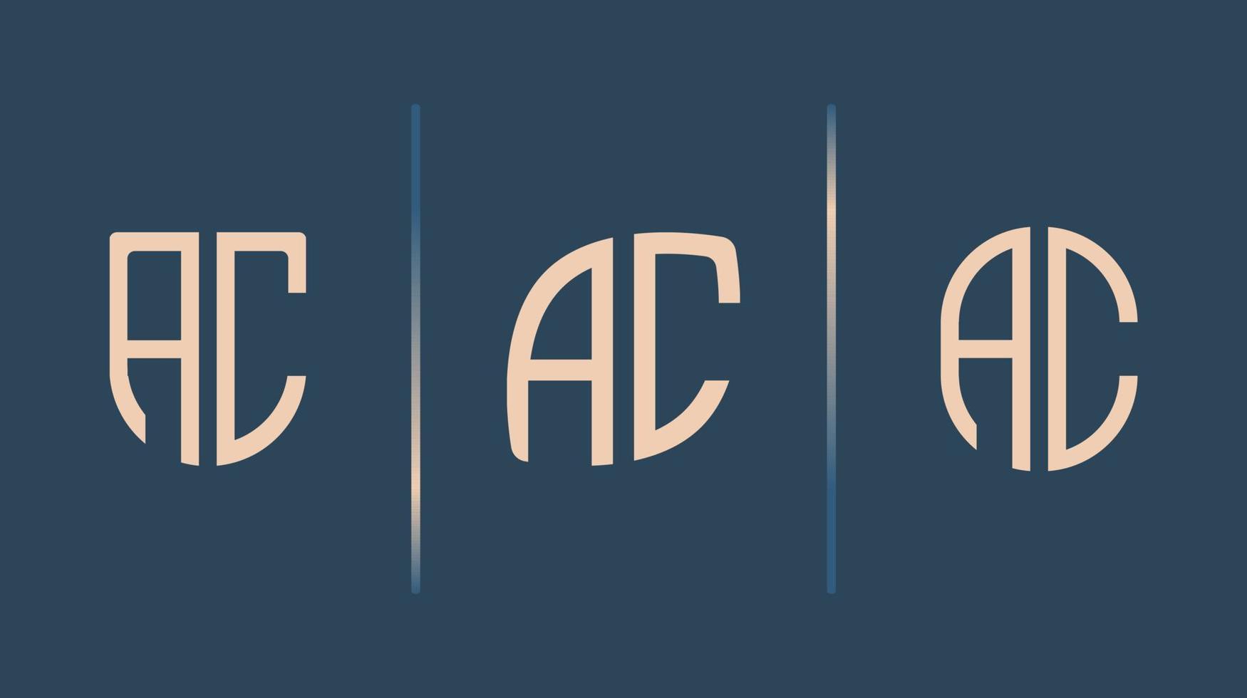 letras iniciais criativas pacote de designs de logotipo ac. vetor