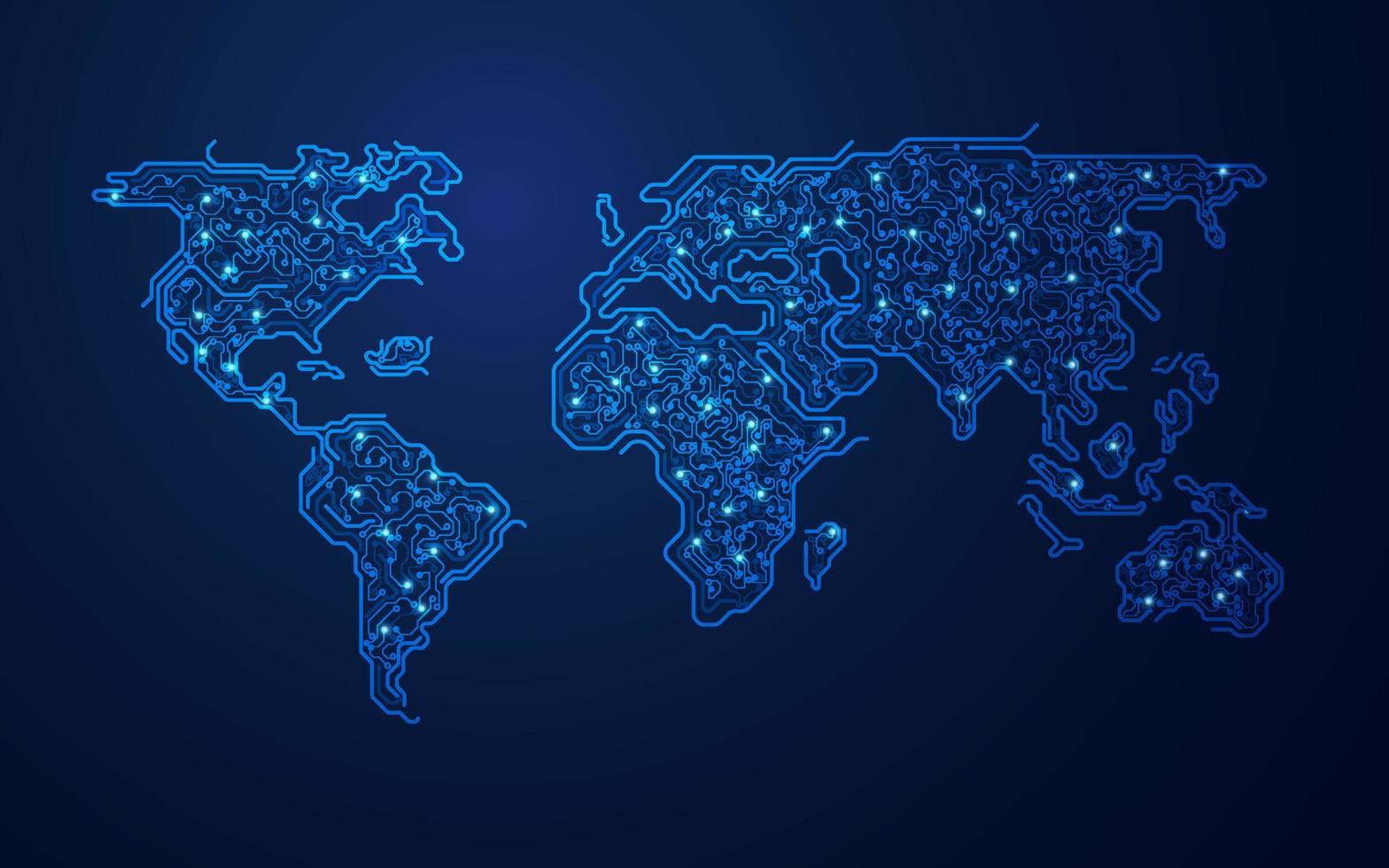 mapa do mundo eletrônico vetor