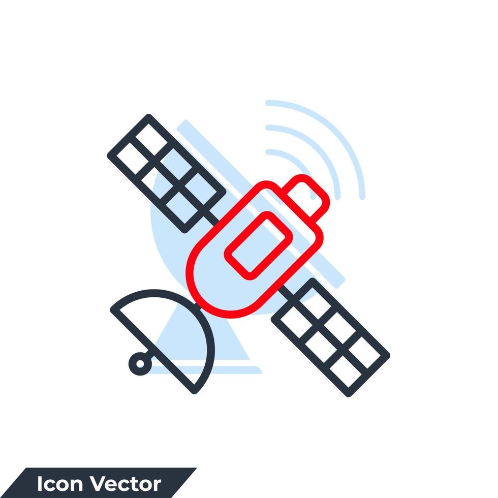 ilustração em vetor satélite ícone logotipo. modelo de símbolo de transmissão para coleção de design gráfico e web