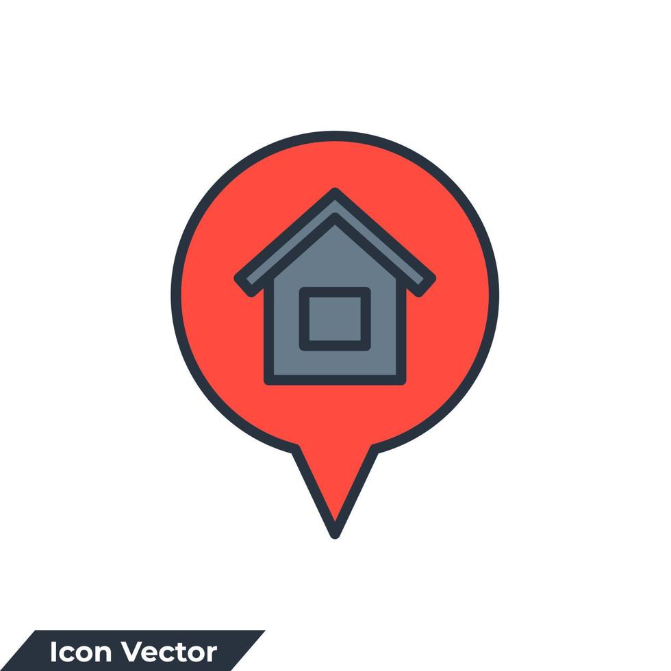 ilustração em vetor logotipo de ícone de localização em casa. modelo de símbolo de endereço para coleção de design gráfico e web