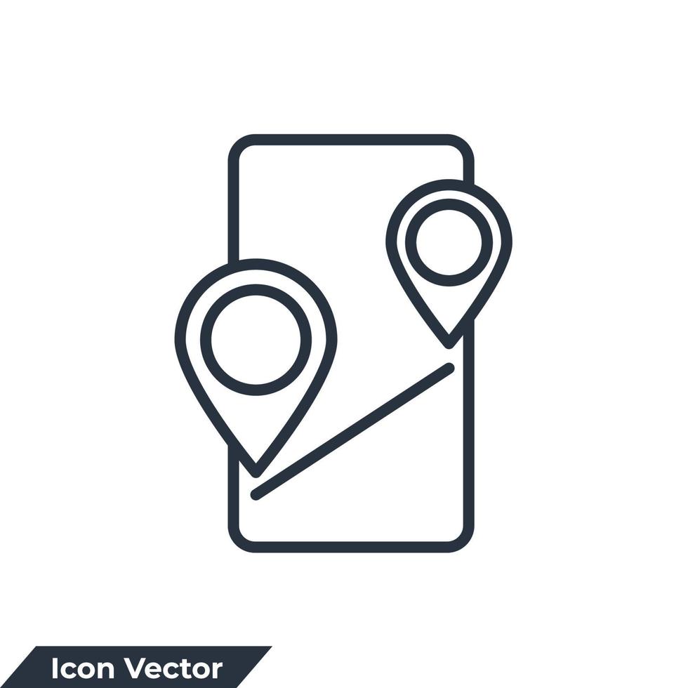 ilustração em vetor móvel gps ícone logotipo. modelo de símbolo de navegação para coleção de design gráfico e web