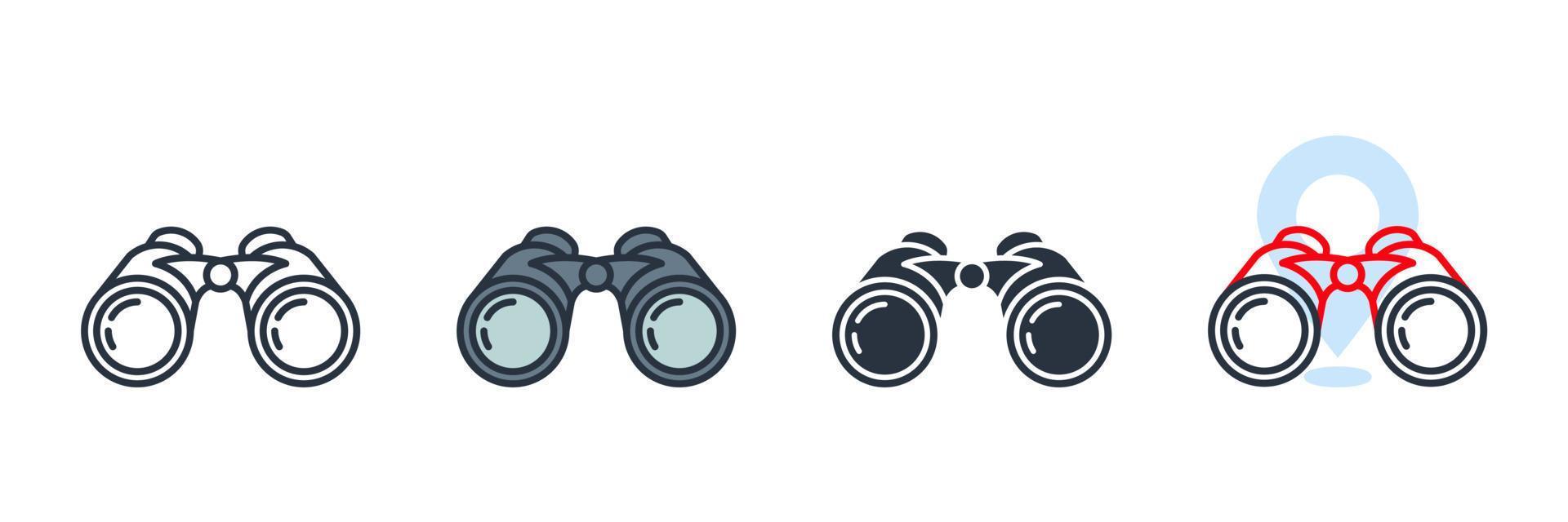 ilustração em vetor logotipo ícone binóculos. modelo de símbolo de ponto de vista para coleção de design gráfico e web