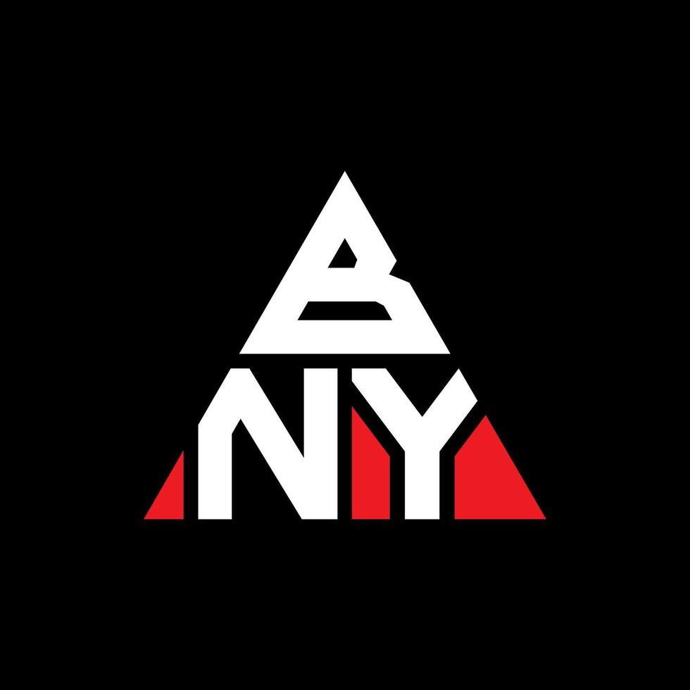 design de logotipo de letra triângulo bny com forma de triângulo. monograma de design de logotipo de triângulo bny. modelo de logotipo de vetor bny triângulo com cor vermelha. logotipo triangular bny logotipo simples, elegante e luxuoso.