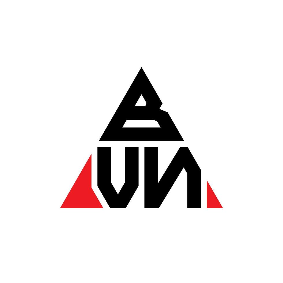 design de logotipo de letra triângulo bvn com forma de triângulo. monograma de design de logotipo de triângulo bvn. modelo de logotipo de vetor de triângulo bvn com cor vermelha. logotipo triangular bvn logotipo simples, elegante e luxuoso.