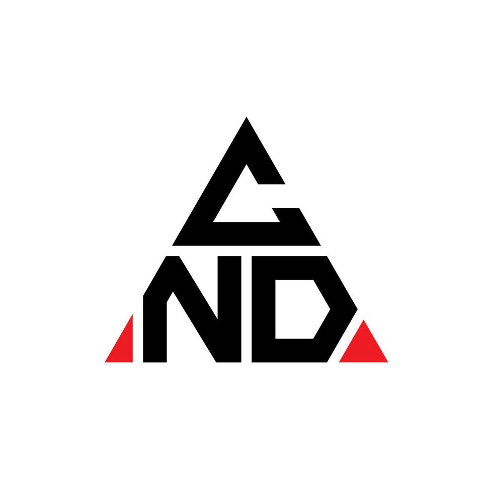 cnd design de logotipo de letra de triângulo com forma de triângulo. monograma de design de logotipo de triângulo cnd. modelo de logotipo de vetor de triângulo cnd com cor vermelha. cnd logotipo triangular logotipo simples, elegante e luxuoso.