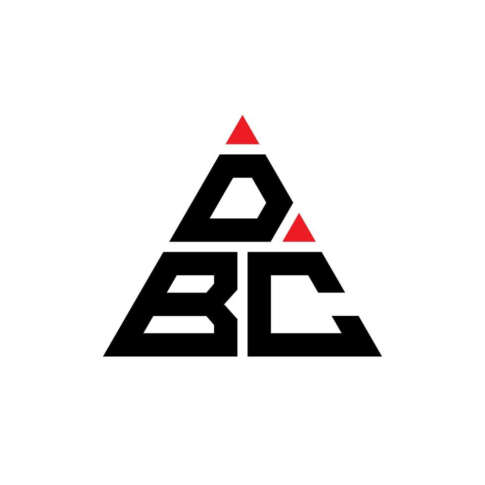 design de logotipo de letra de triângulo dbc com forma de triângulo. monograma de design de logotipo de triângulo dbc. modelo de logotipo de vetor dbc triângulo com cor vermelha. logotipo triangular dbc logotipo simples, elegante e luxuoso.