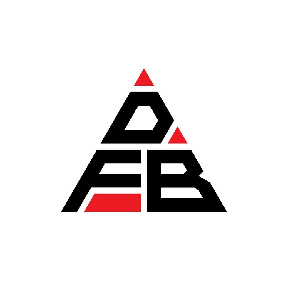 design de logotipo de letra triângulo dfb com forma de triângulo. monograma de design de logotipo de triângulo dfb. modelo de logotipo de vetor de triângulo dfb com cor vermelha. logotipo triangular dfb logotipo simples, elegante e luxuoso.