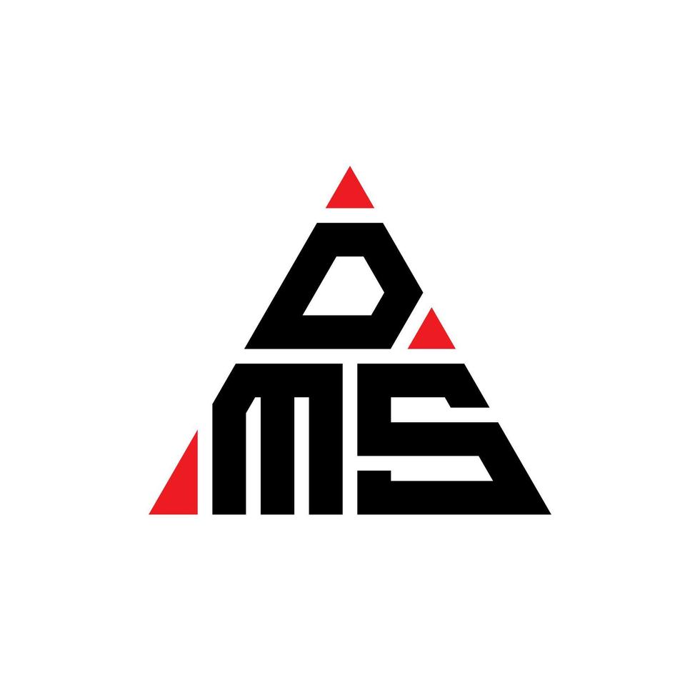 design de logotipo de letra de triângulo dms com forma de triângulo. monograma de design de logotipo de triângulo dms. modelo de logotipo de vetor de triângulo dms com cor vermelha. logotipo triangular dms logotipo simples, elegante e luxuoso.
