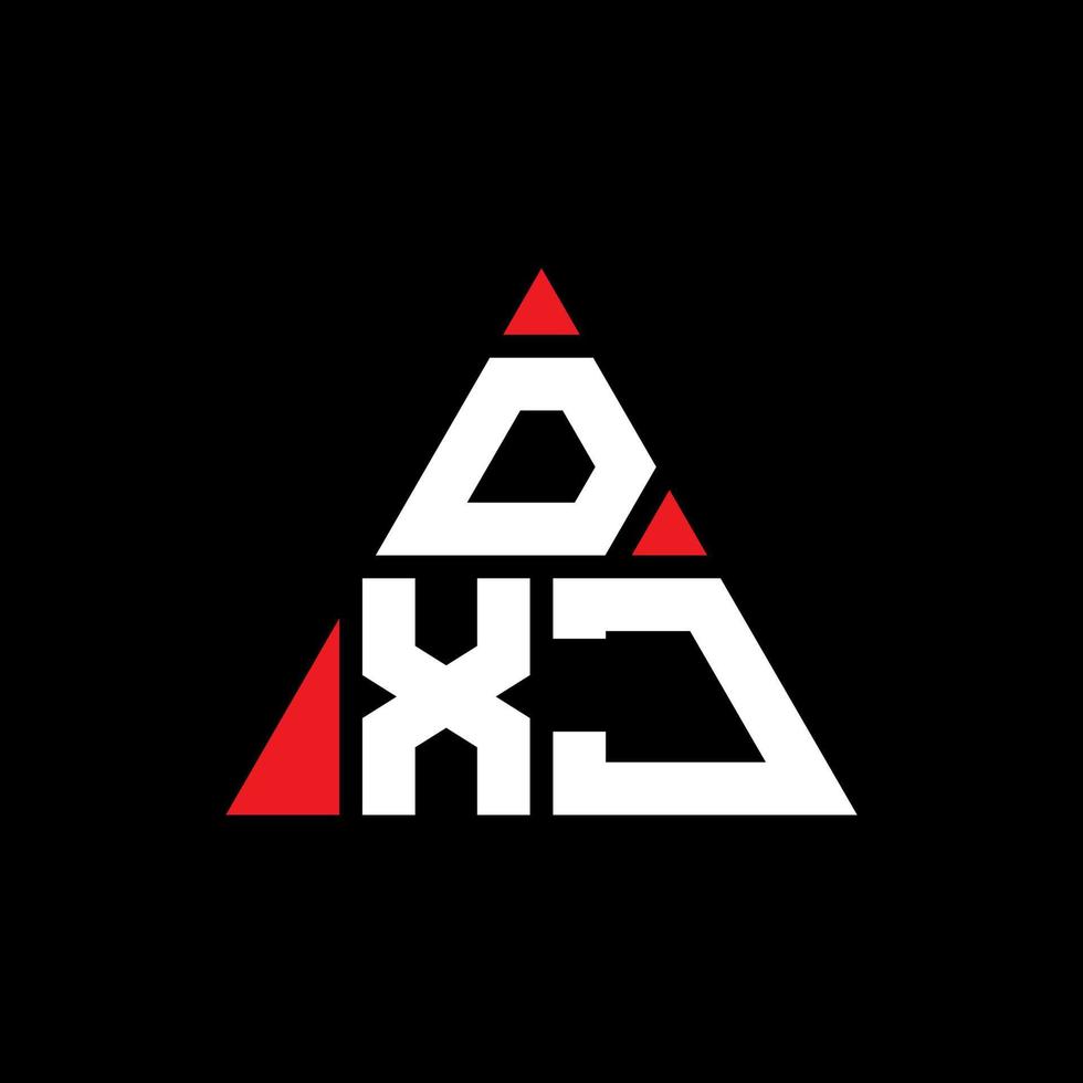 design de logotipo de letra de triângulo dxj com forma de triângulo. monograma de design de logotipo de triângulo dxj. modelo de logotipo de vetor dxj triângulo com cor vermelha. logotipo triangular dxj logotipo simples, elegante e luxuoso.