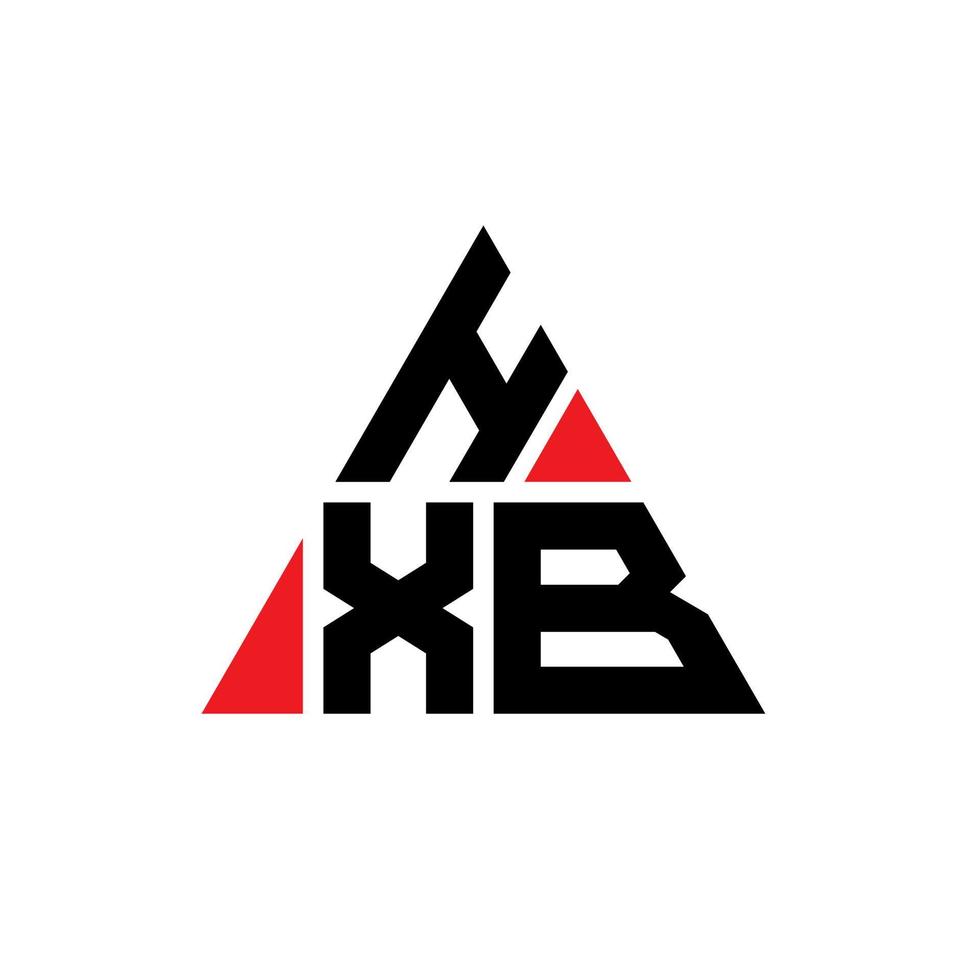 design de logotipo de letra de triângulo hxb com forma de triângulo. monograma de design de logotipo de triângulo hxb. modelo de logotipo de vetor de triângulo hxb com cor vermelha. hxb logotipo triangular logotipo simples, elegante e luxuoso.