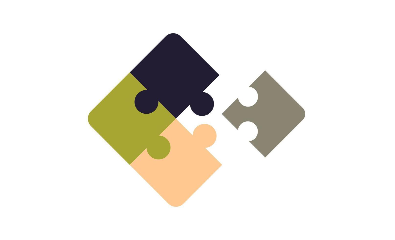 símbolo de quebra-cabeça e ilustração em vetor plana de negócios de trabalho em equipe.