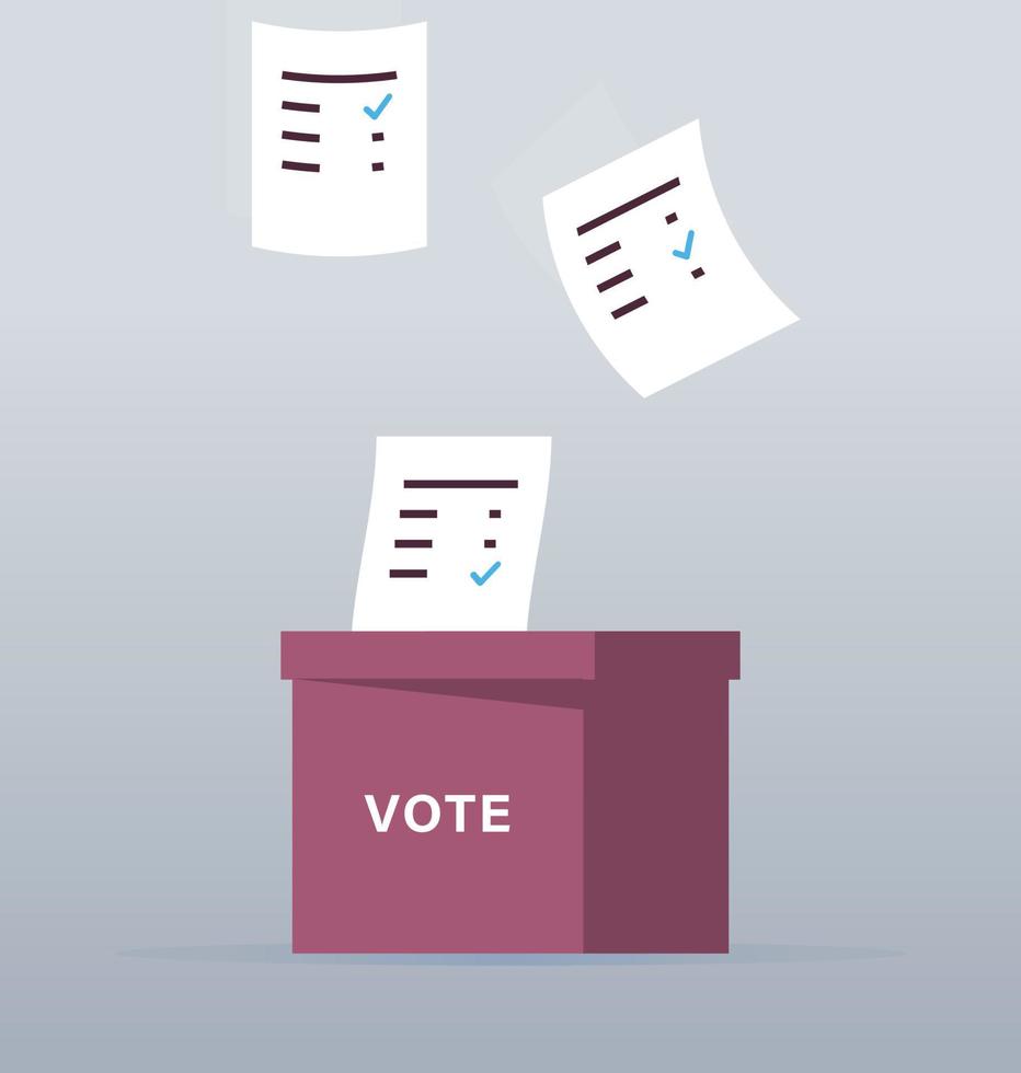processo de votação e ilustração em vetor plana de eleição de voto.