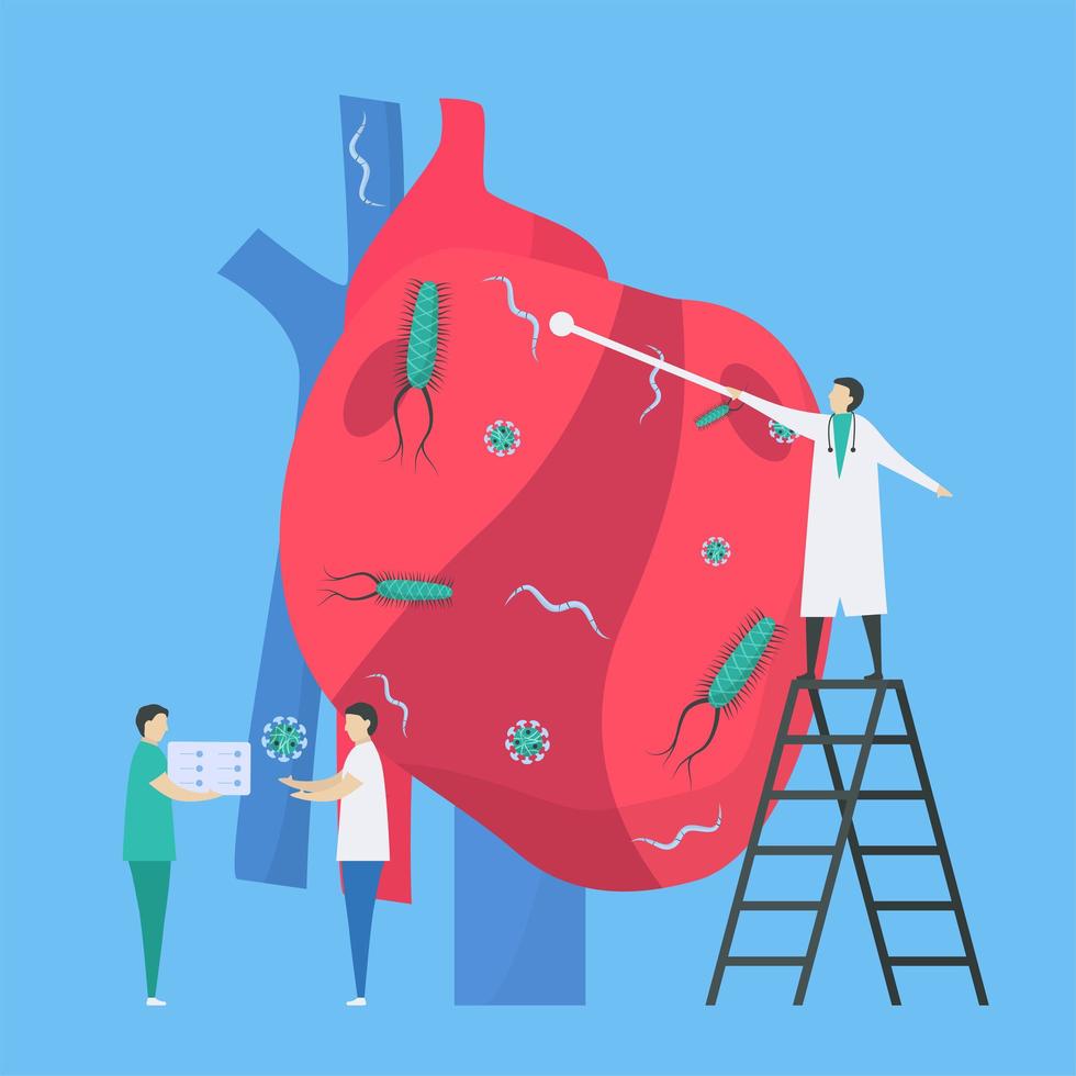 infecção do coração e design de endocardite para remoção de infecção vetor