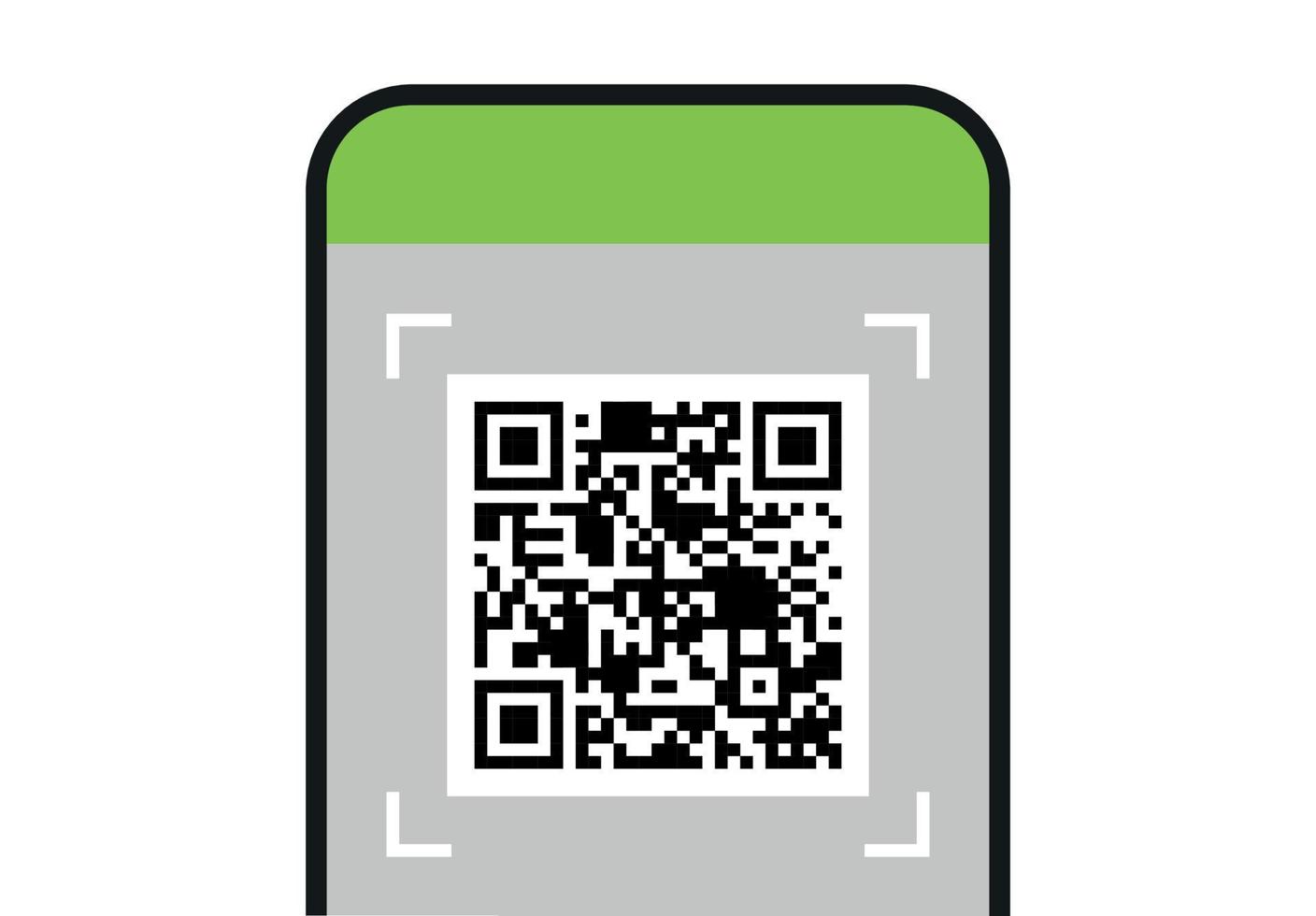 digitalização de código qr na tela do smartphone e ilustração em vetor plana de tecnologia digital.