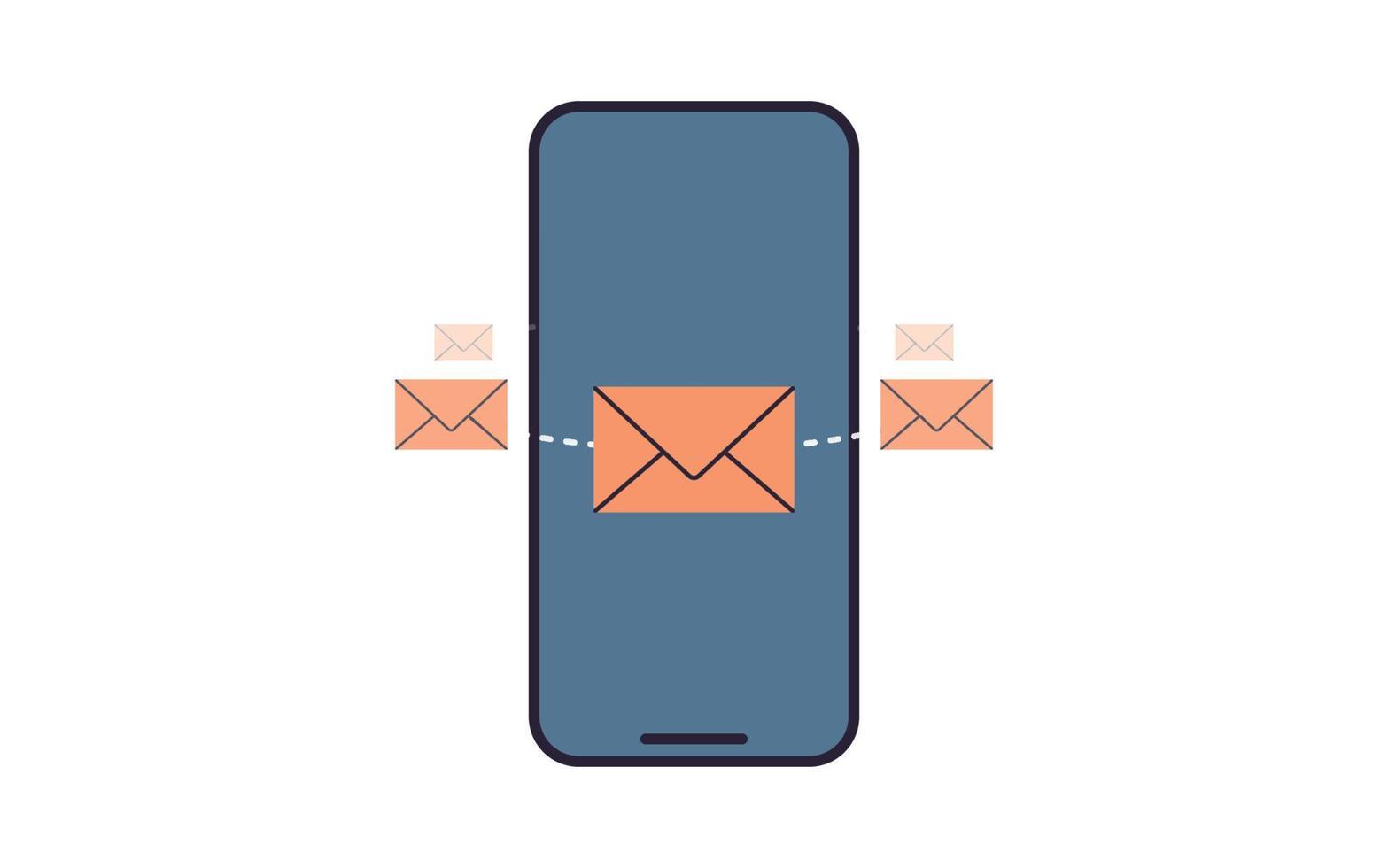 correio e smartphone ilustração em vetor plana.