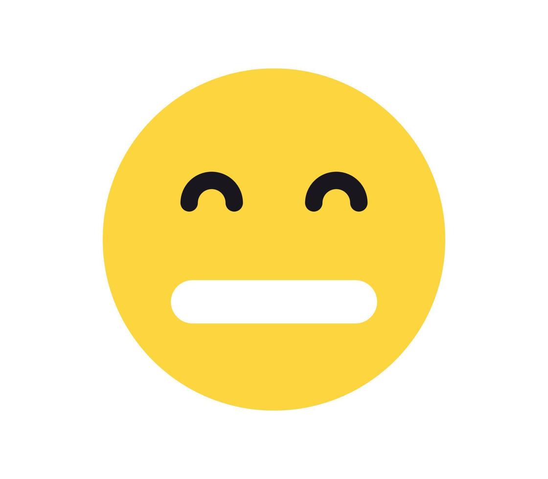 cara de emoção simples e ilustração em vetor plana emoji de desenho animado amarelo.