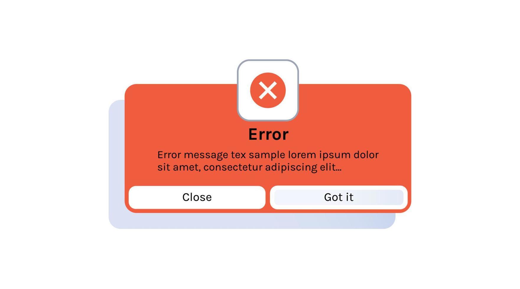 ilustração em vetor plana de elementos de interface de aplicativo de mensagens de erro e aviso.