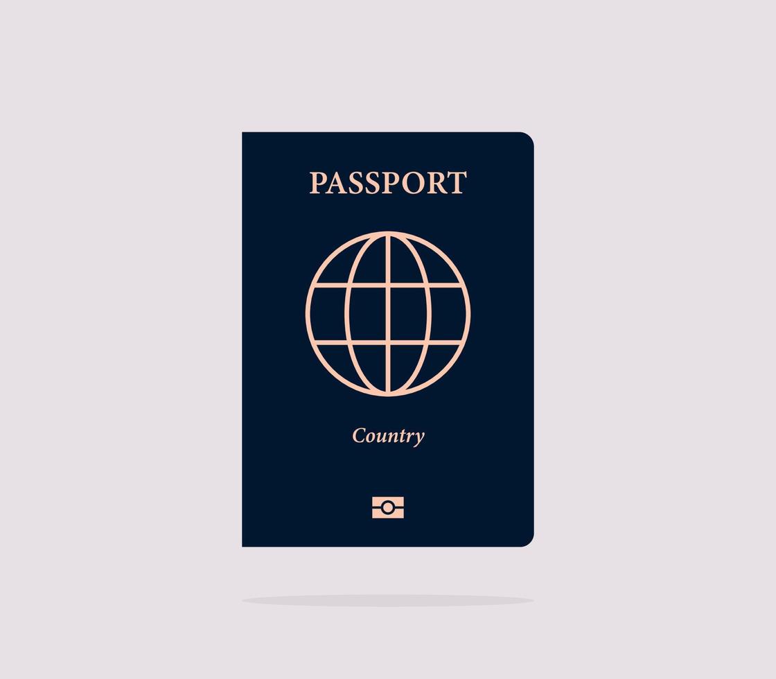 passaporte internacional e ilustração em vetor plana de fundo branco.