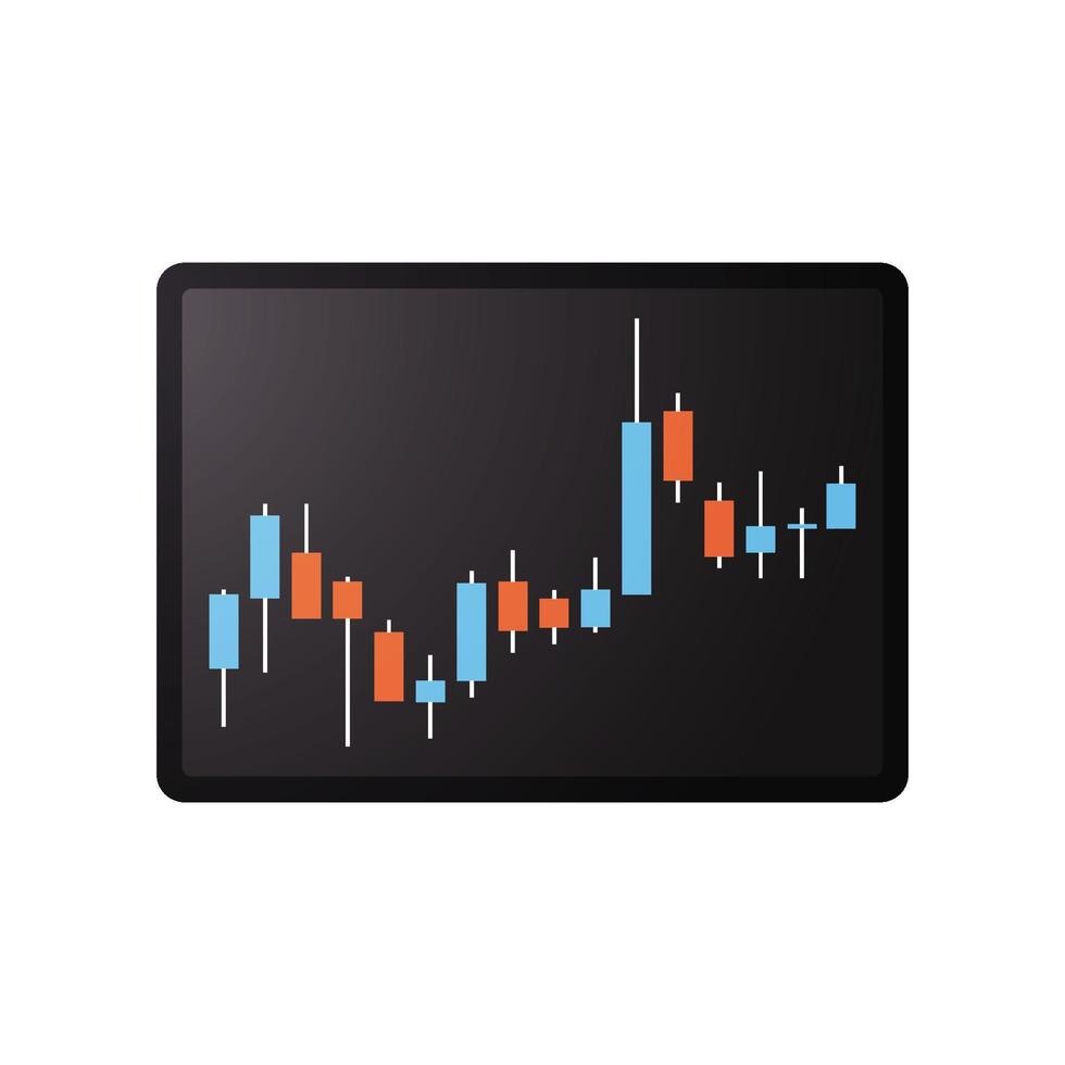 analisando e negociação de ações gráfico candlestick gráfico ilustração vetorial plana. vetor