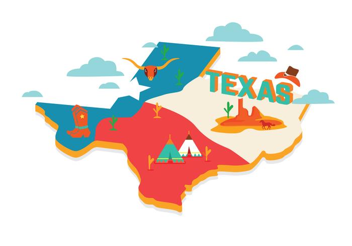 Vetor do mapa do Texas