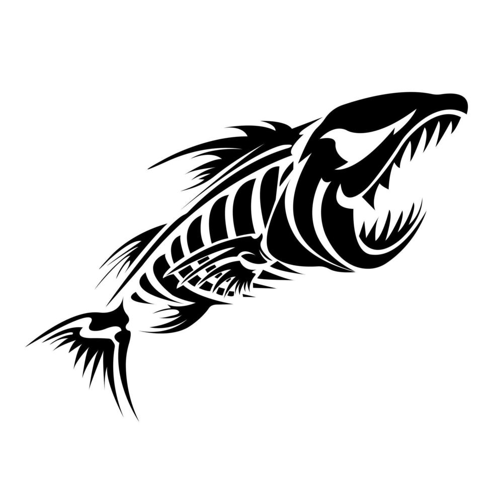 ícone de esqueleto de espinha de peixe pode ser usado para uso pessoal e comercial vetor