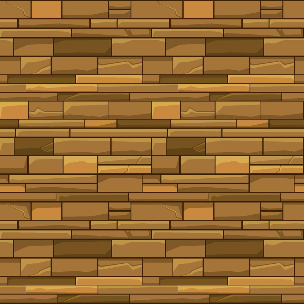 parede de pedra de tijolo de textura perfeita, papel de parede padrão amarelo para jogo de interface do usuário. vetor