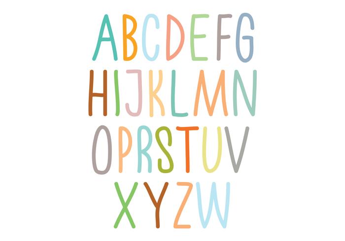 Tipografia colorida do alfabeto vetor