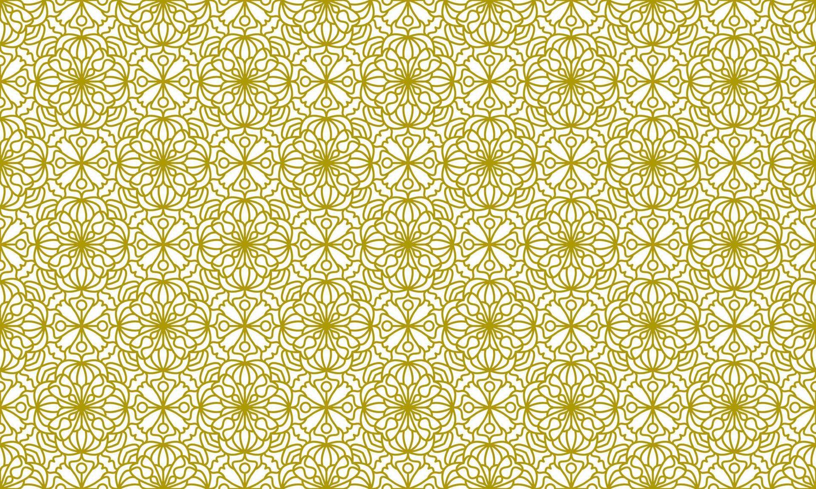 fundo de ouro étnico de linha mandala vetor