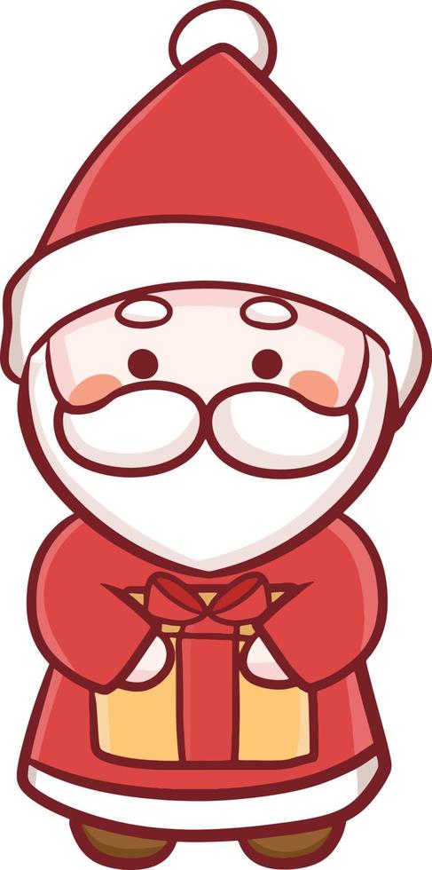 ilustração de desenho animado de natal anime de personagem kawaii fofo vetor