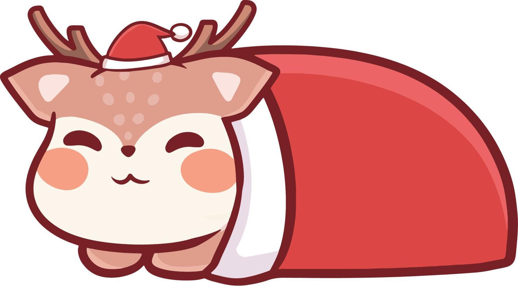 ilustração de desenho animado de natal anime de personagem kawaii