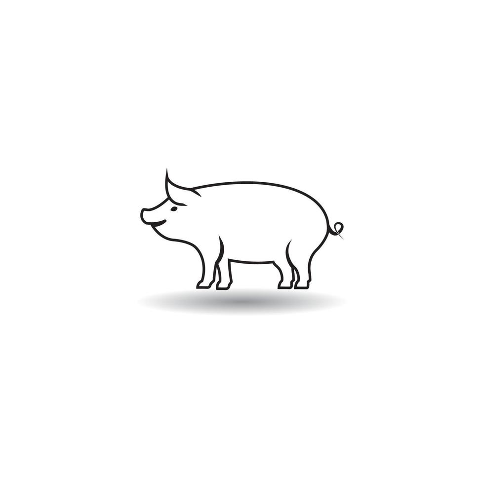 modelo de logotipo de ilustração vetorial de ícone de porco vetor