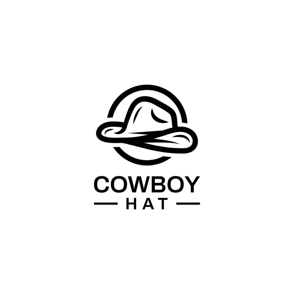 desenho de logotipo de chapéu de cowboy ilustração vetorial isolado fundo vetor