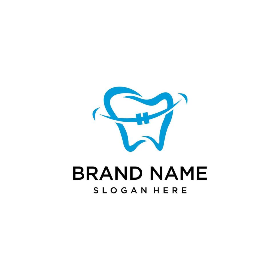 ilustração em vetor logotipo sorriso dente dental fundo isolado