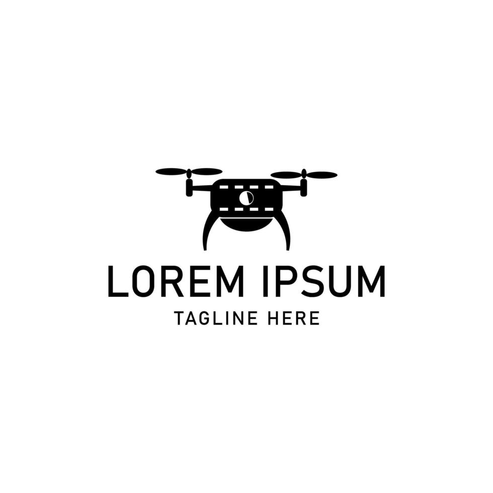 drone logotipo design de cinema ilustração vetorial fundo isolado vetor