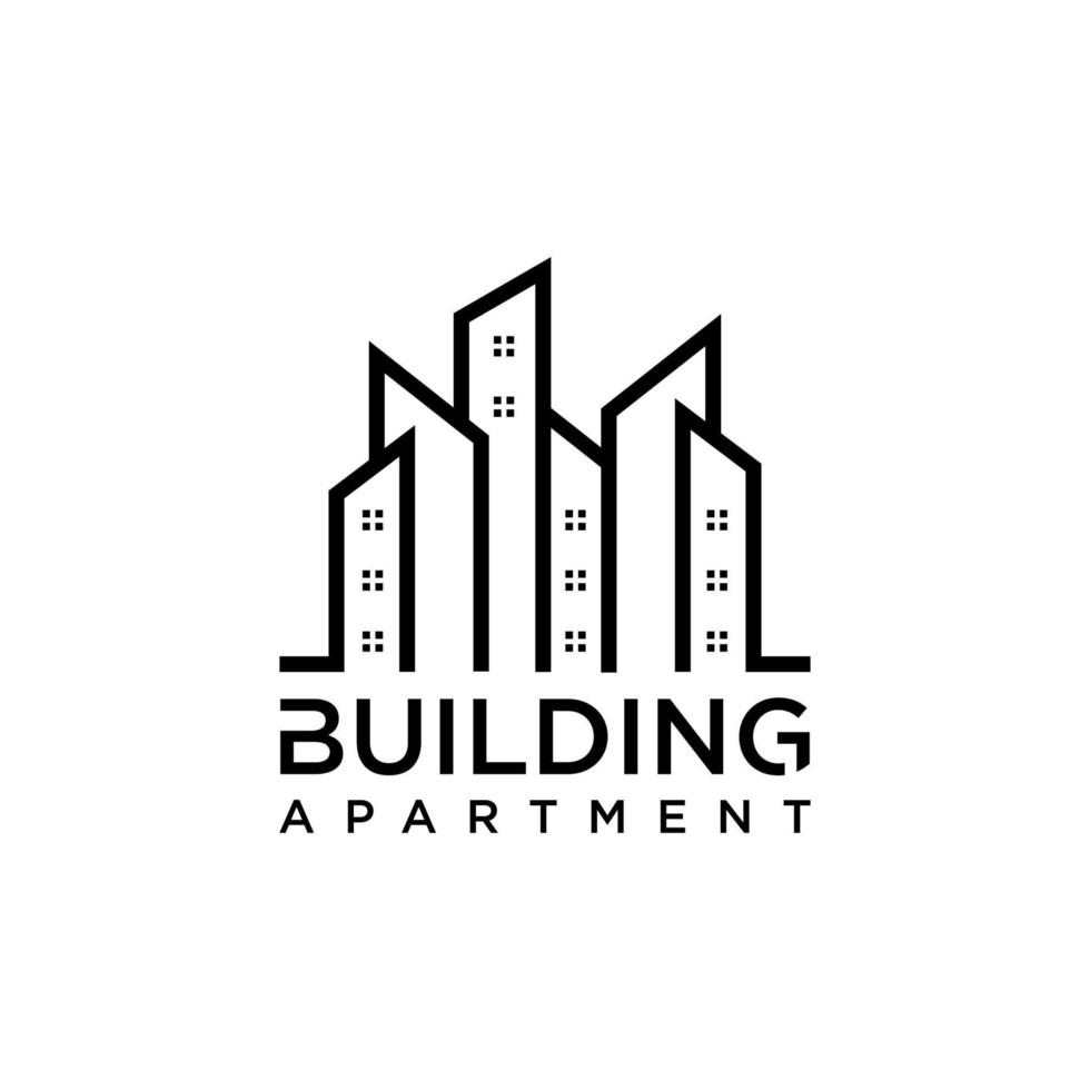 fundo isolado de inspiração de design de logotipo de apartamento de construção vetor