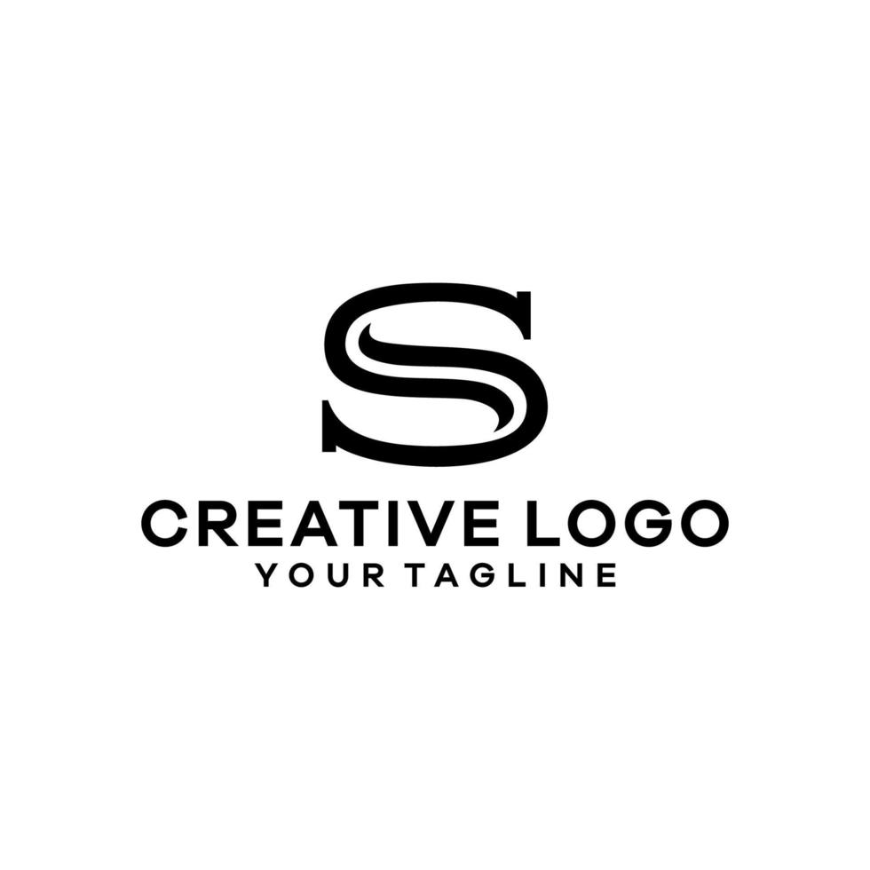 ilustração em vetor de design de logotipo de letra s isolada no fundo branco