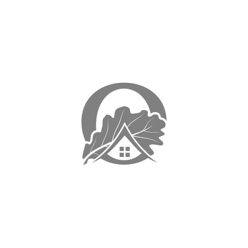 ilustração vetorial de logotipo de casa de carvalho isolada no fundo branco vetor