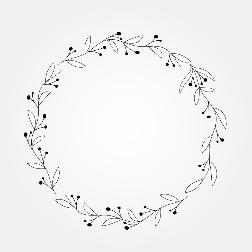 radial frame botanical floral vetor