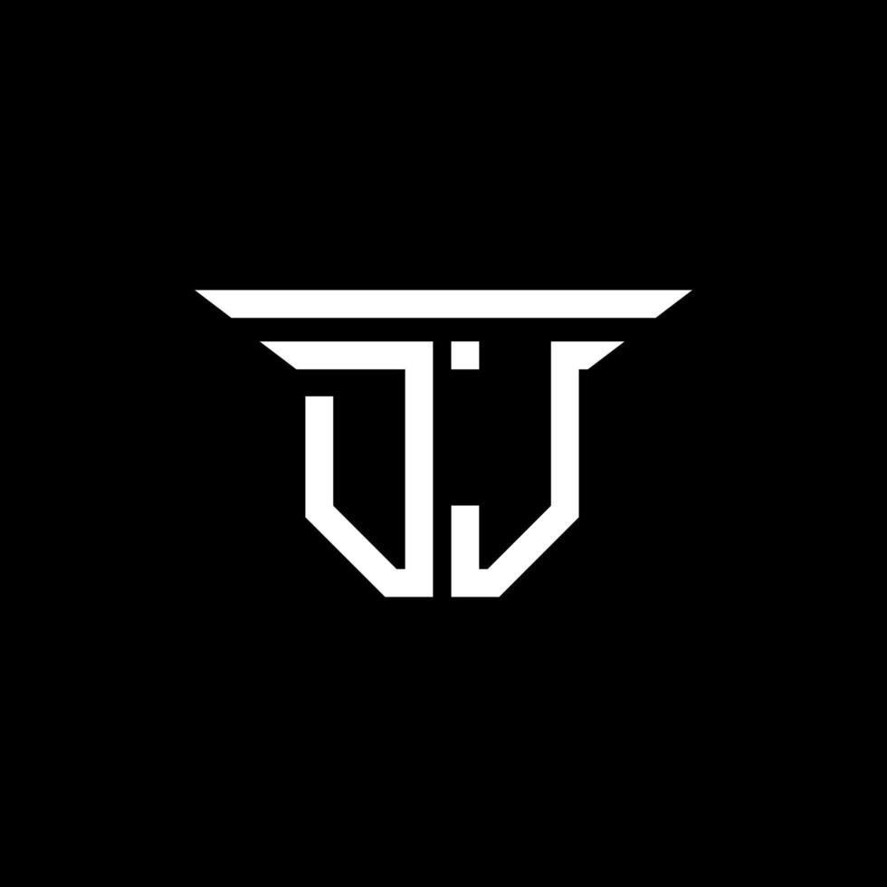 design criativo de logotipo de letra dj com gráfico vetorial vetor