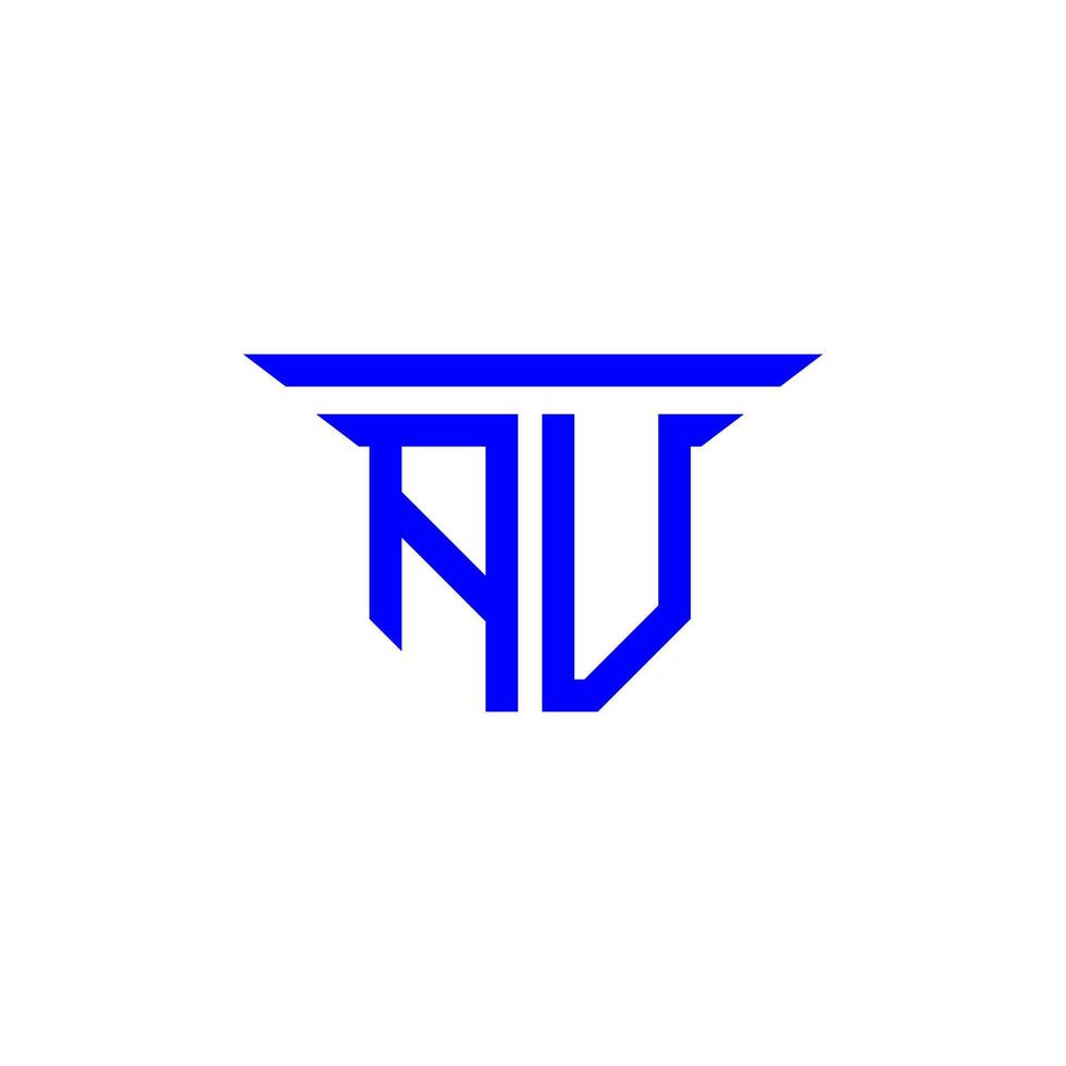 design criativo de logotipo au letter com gráfico vetorial vetor