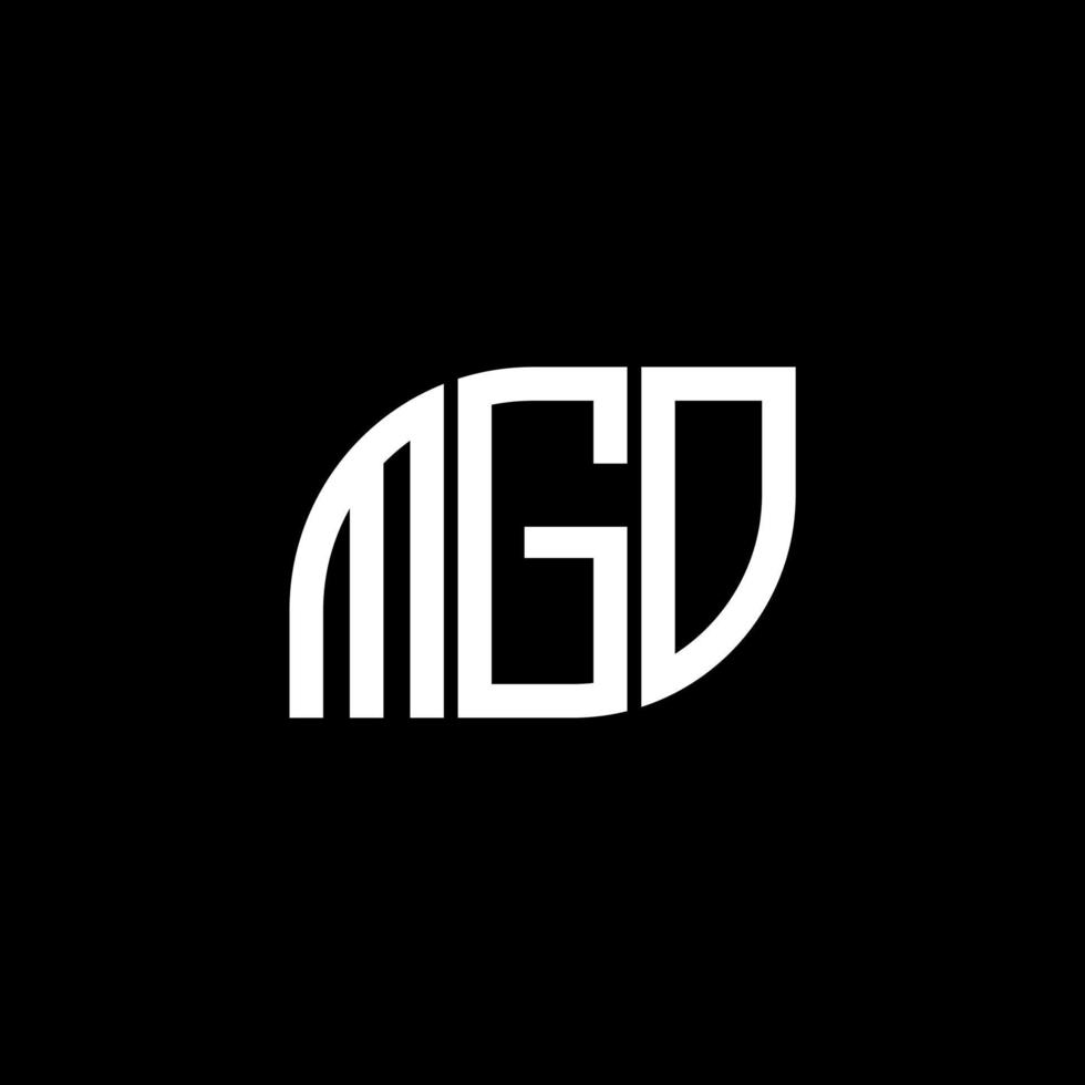 design de logotipo de carta mgo em fundo preto. conceito de logotipo de carta de iniciais criativas mgo. design de letras mgo. vetor