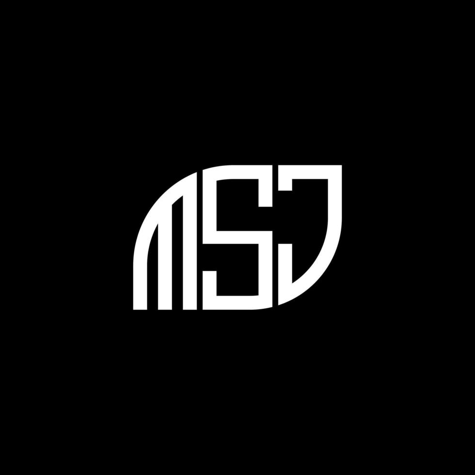 design de logotipo de carta msj em fundo preto. conceito de logotipo de letra de iniciais criativas msj. design de letra msj. vetor