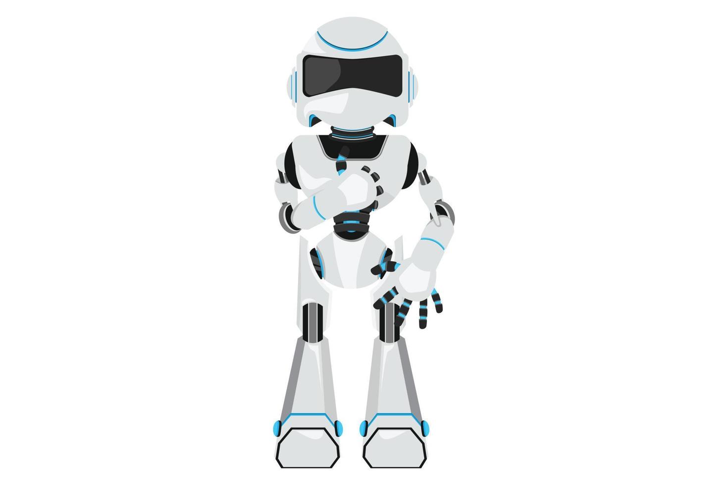 robô de desenho de design de negócios com o polegar para cima gesto. lidar, gostar, concordar, aprovar, aceitar. desenvolvimento tecnológico futuro. aprendizado de máquina de inteligência artificial. ilustração em vetor estilo cartoon plana