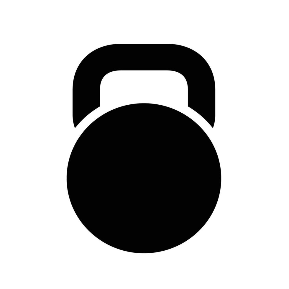 ícone de kettlebell preto, isolado no fundo branco. ilustração vetorial. vetor